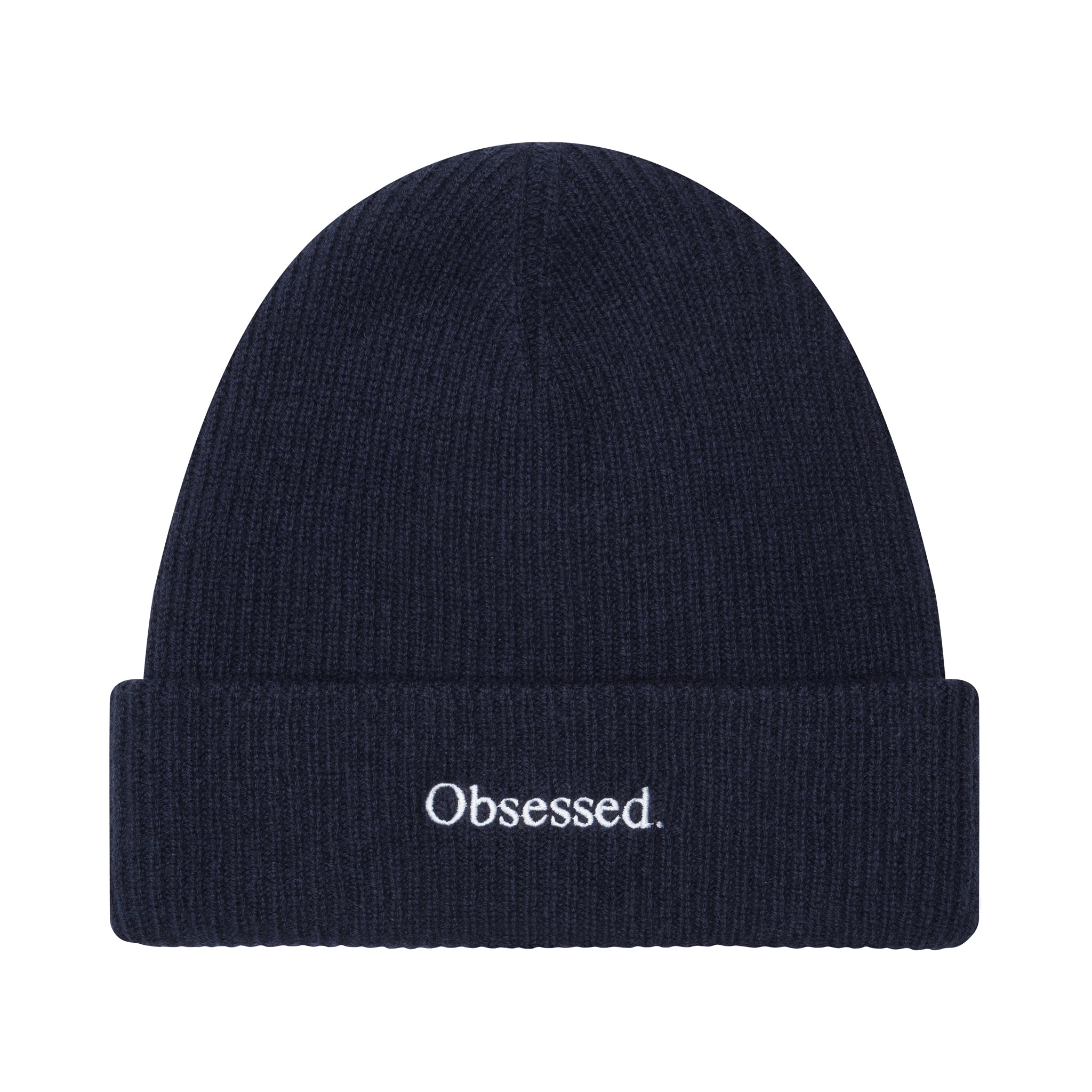 Navy Cashmere Wool Beanie