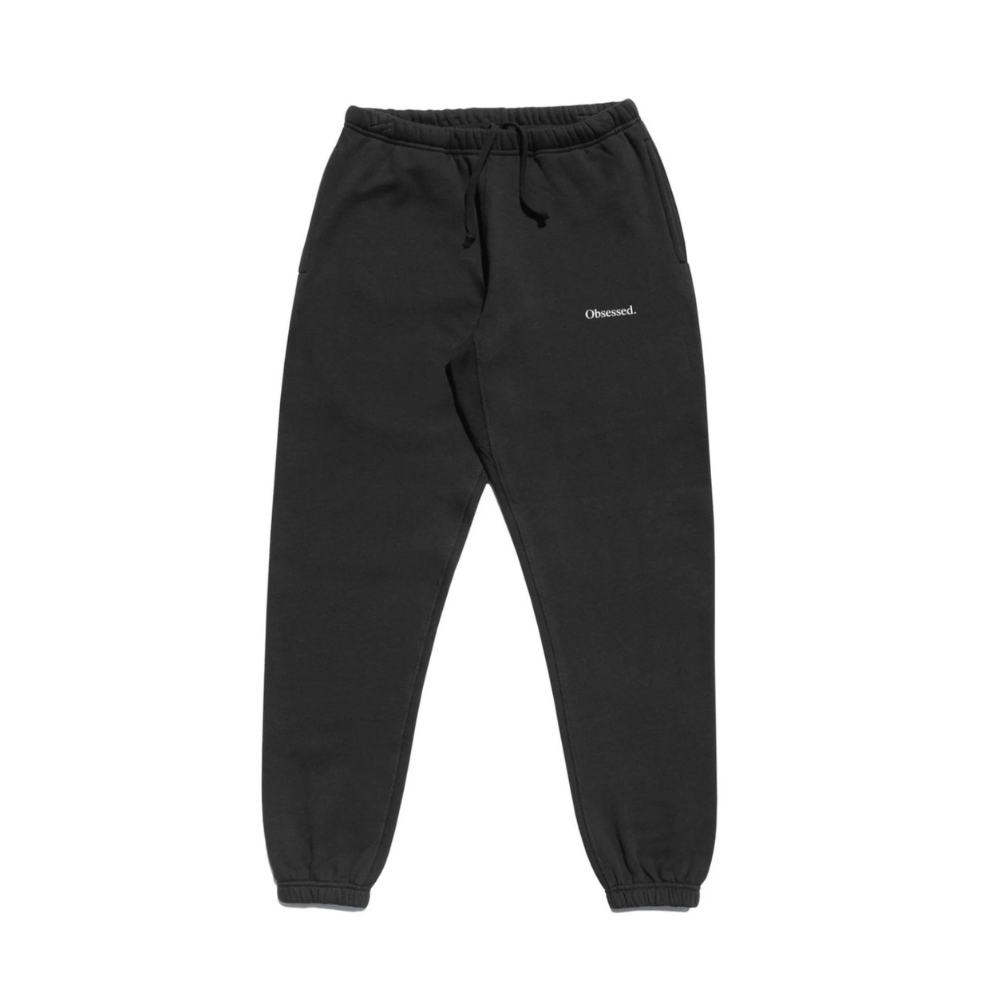 Varsity Black Sweatpants – Organic Cotton Loose Fit